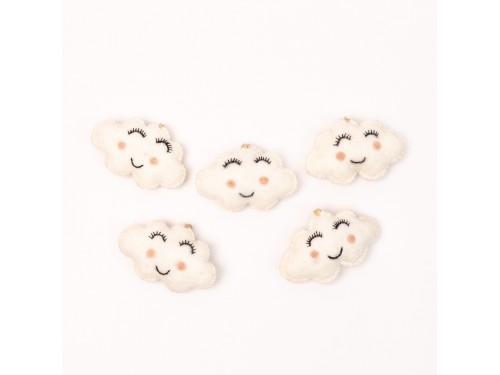Wool Felt Smiley Cloud Ornament