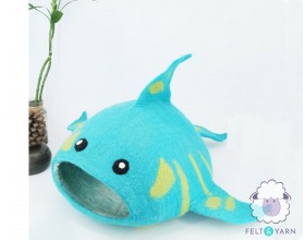Cute Felt Shark Cat House
