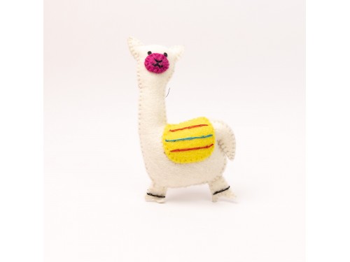Wool Felt Llama Ornament