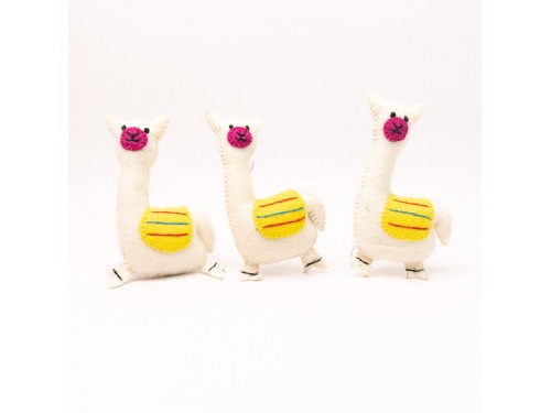 Wool Felt Llama Ornament