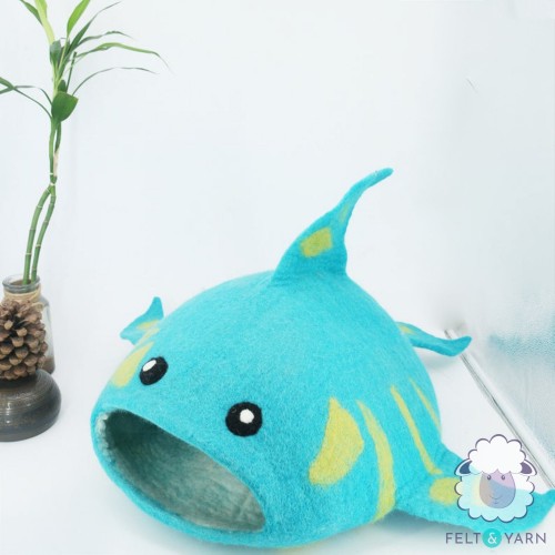 Cute Felt Shark Cat House