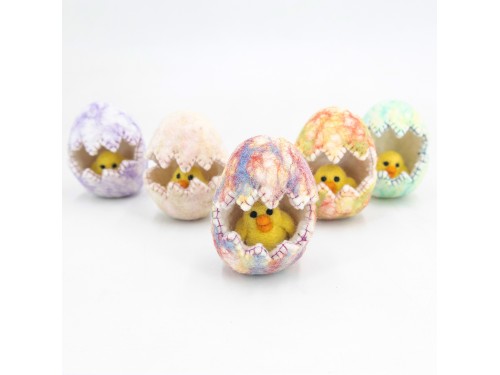 Wool Felt Hatching Egg with Chick