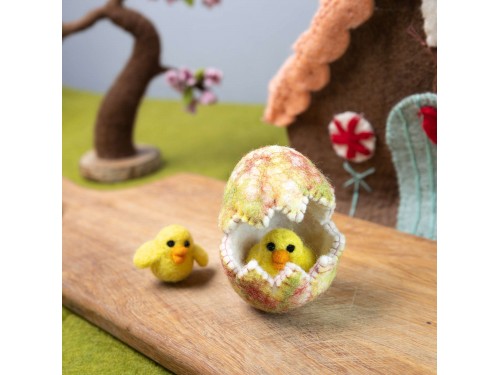 Wool Felt Hatching Egg with Chick