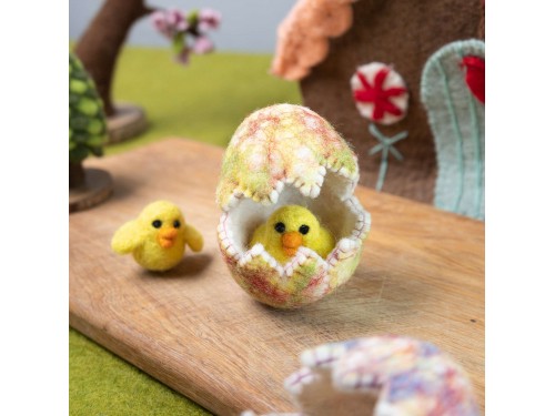 Wool Felt Hatching Egg with Chick