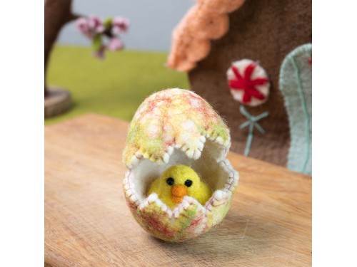 Wool Felt Hatching Egg with Chick