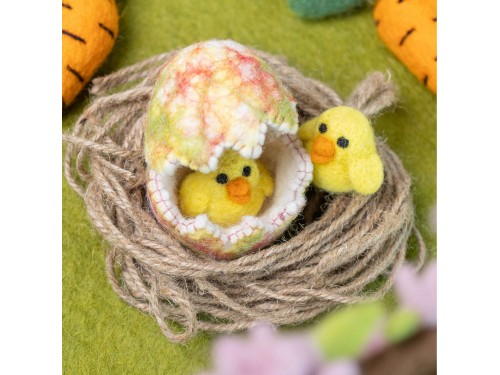 Wool Felt Hatching Egg with Chick