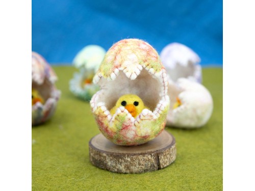 Wool Felt Hatching Egg with Chick