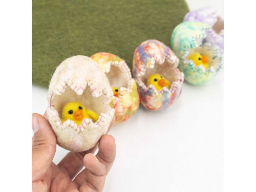 Wool Felt Hatching Egg with Chick