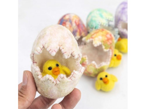 Wool Felt Hatching Egg with Chick