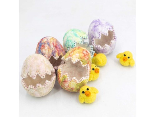 Wool Felt Hatching Egg with Chick