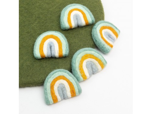 7x6cm Sky Pastel Felted Rainbow