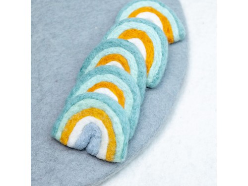 7x6cm Sky Pastel Felted Rainbow