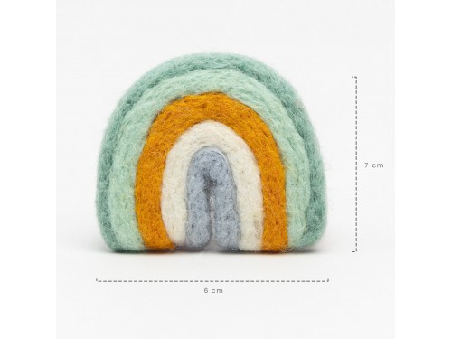7x6cm Sky Pastel Felted Rainbow
