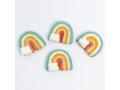 7x6cm Teal/Peach/Yellow Felt Rainbow with Cloud