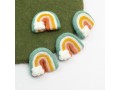 7x6cm Teal/Peach/Yellow Felt Rainbow with Cloud