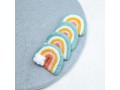 7x6cm Teal/Peach/Yellow Felt Rainbow with Cloud