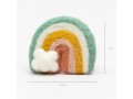 7x6cm Teal/Peach/Yellow Felt Rainbow with Cloud