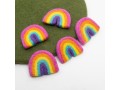 7x6cm Bright Pink Felt Rainbow