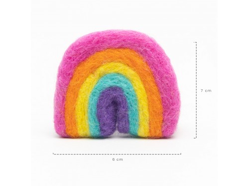 7x6cm Bright Pink Felt Rainbow