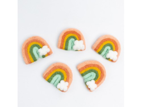 7x6cm Peach Felt Rainbow with Cloud