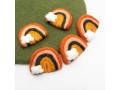 Navy & Peach Felt Rainbow with Cloud