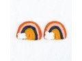 Navy & Peach Felt Rainbow with Cloud