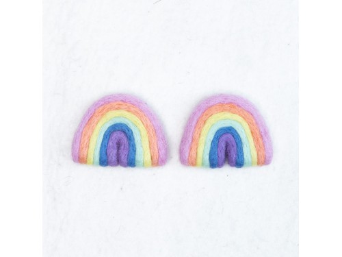 7x6cm Light Pink Felt Rainbow