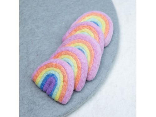 7x6cm Light Pink Felt Rainbow