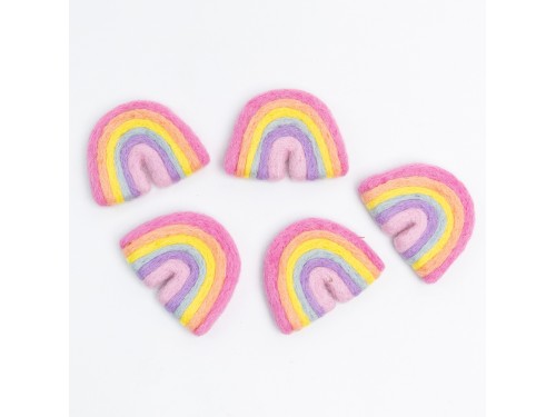 7x6cm Pink Pastel Felt Rainbow