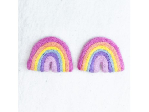 7x6cm Pink Pastel Felt Rainbow