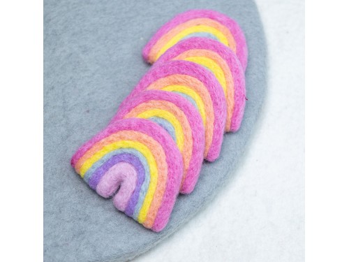 7x6cm Pink Pastel Felt Rainbow