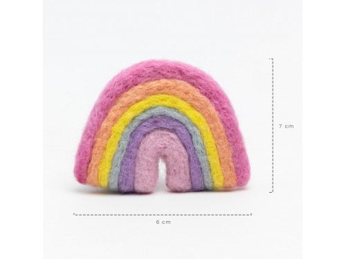 7x6cm Pink Pastel Felt Rainbow