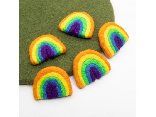 7x6cm Bright Orange Rainbow Felt Shapes