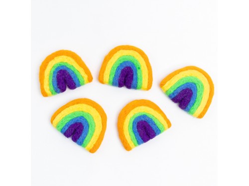 7x6cm Bright Orange Rainbow Felt Shapes