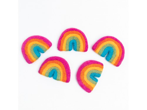 7x6cm Magenta Multi-Color Felt Rainbow