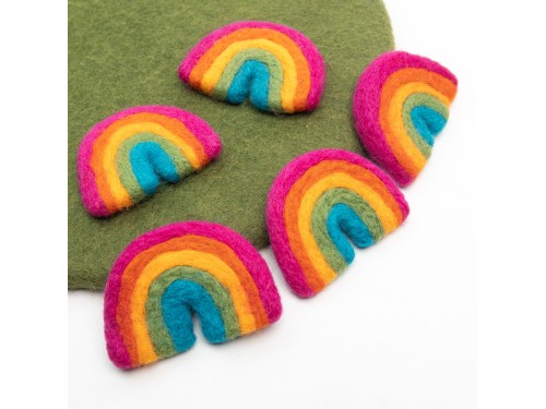 7x6cm Magenta Multi-Color Felt Rainbow