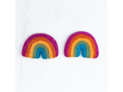 7x6cm Magenta Multi-Color Felt Rainbow
