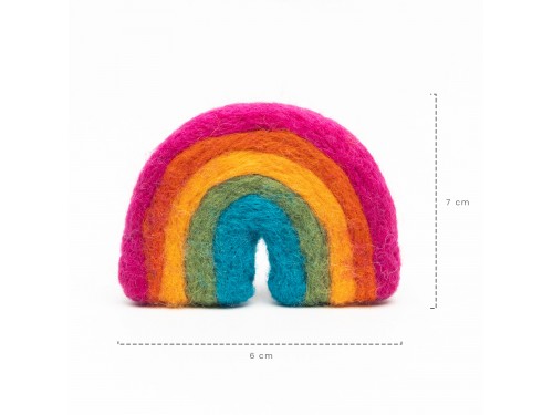 7x6cm Magenta Multi-Color Felt Rainbow