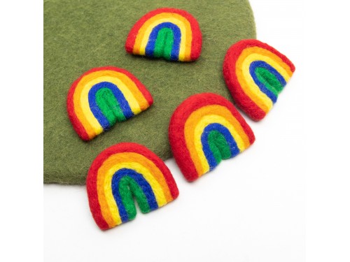 Bright Red Rainbow Felt Shape