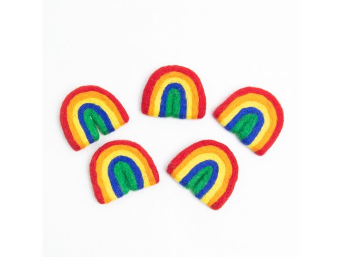 Bright Red Rainbow Felt Shape