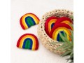 7x6cm Bright Red Rainbow Felt Shape - Felt and Yarn