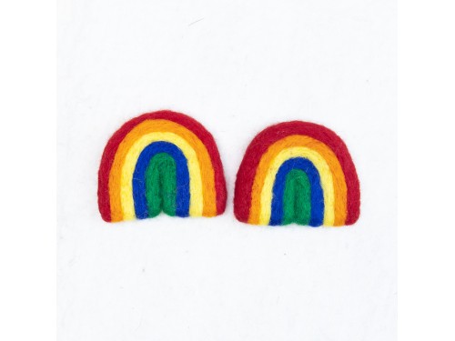 Bright Red Rainbow Felt Shape