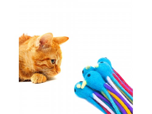 Felt Bird Cat Toy – Handmade Wool | Pack of 5+