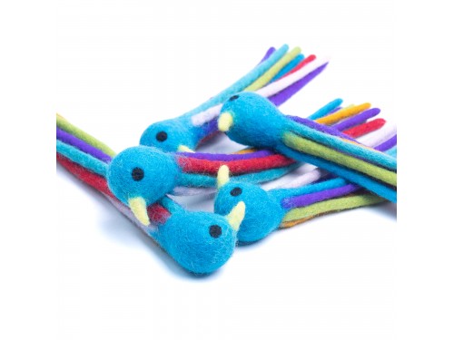 Felt Bird Rattle Cat Toy – Handmade Wool | Pack of 5+