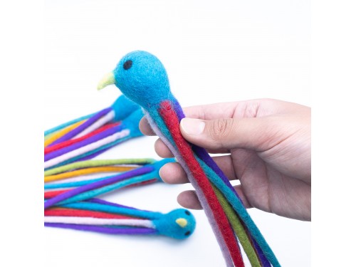 Wholesale Wool Felt Bird Cat Toy Pack