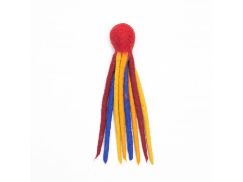 Felt Feather Rattle Toy – Wool Cat Toy | Handmade in Nepal