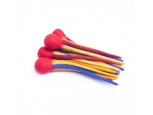 Felt Feather Rattle Toy – Wool Cat Toy | Handmade in Nepal