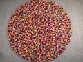 Multicolor Round Felt Ball Rug - Felt and Yarn Multicolor Round Felt Ball Rug - Felt and Yarn