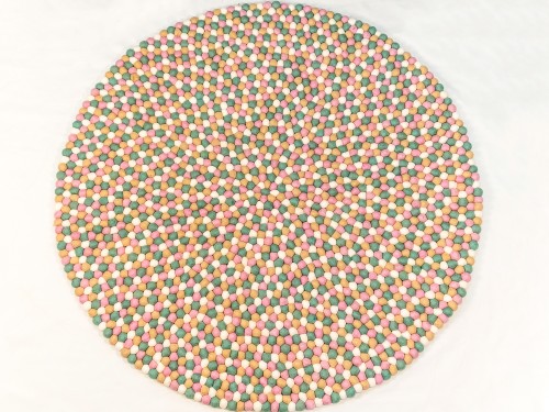 Whimsical Pastel Felt Ball Rug