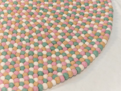 Whimsical Pastel Felt Ball Rug